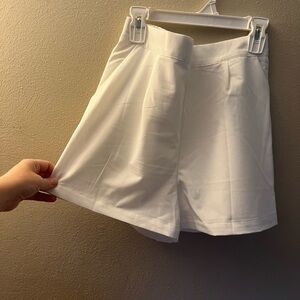 High Waisted White Shorts